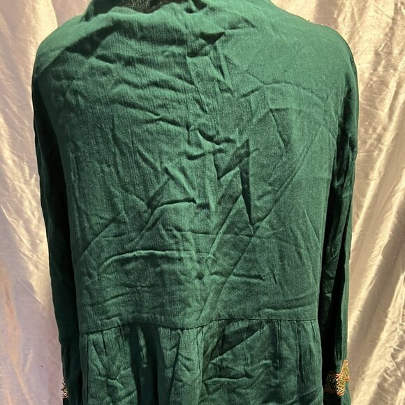 Slightly Worn A Beautiful Soul Green & Gold Tunic Sz 1X - Picture 5 of 7